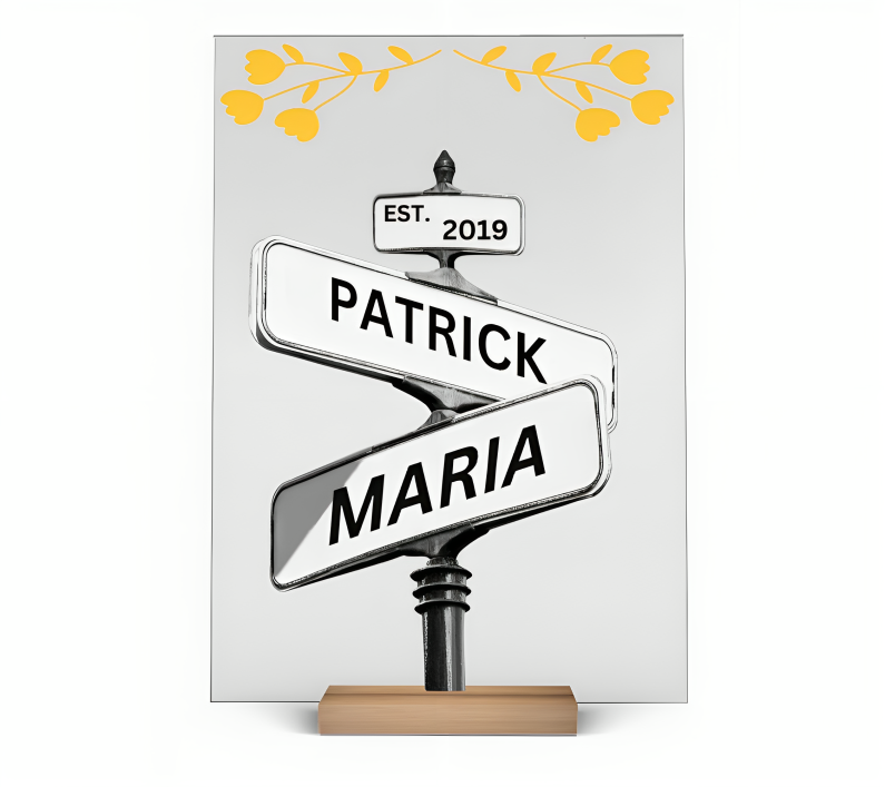 Customizable White Street Sign 30 cm X 20 cm